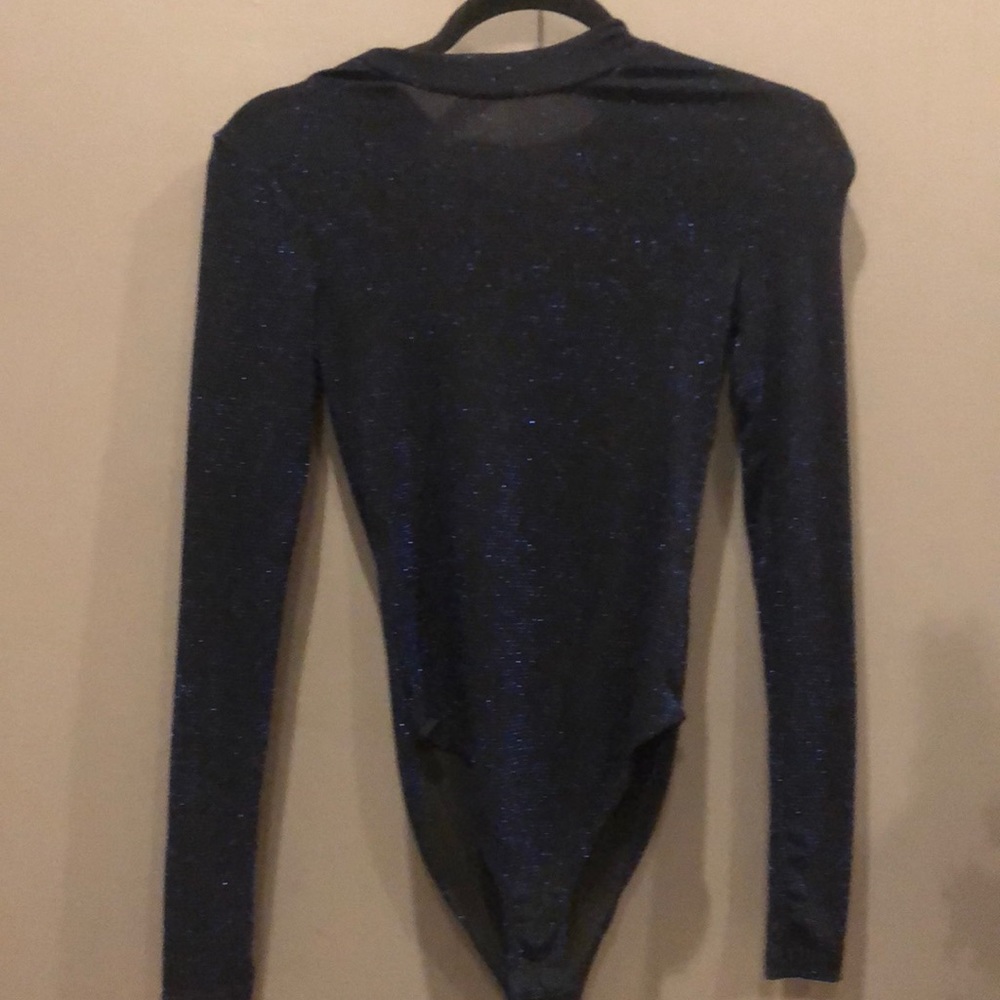 Sheer black turtle neck bodysuit